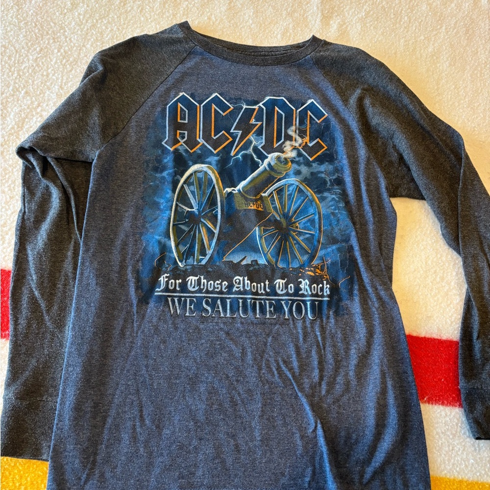 AC/DC Long Sleeve Graphic Tee - Dark Gray